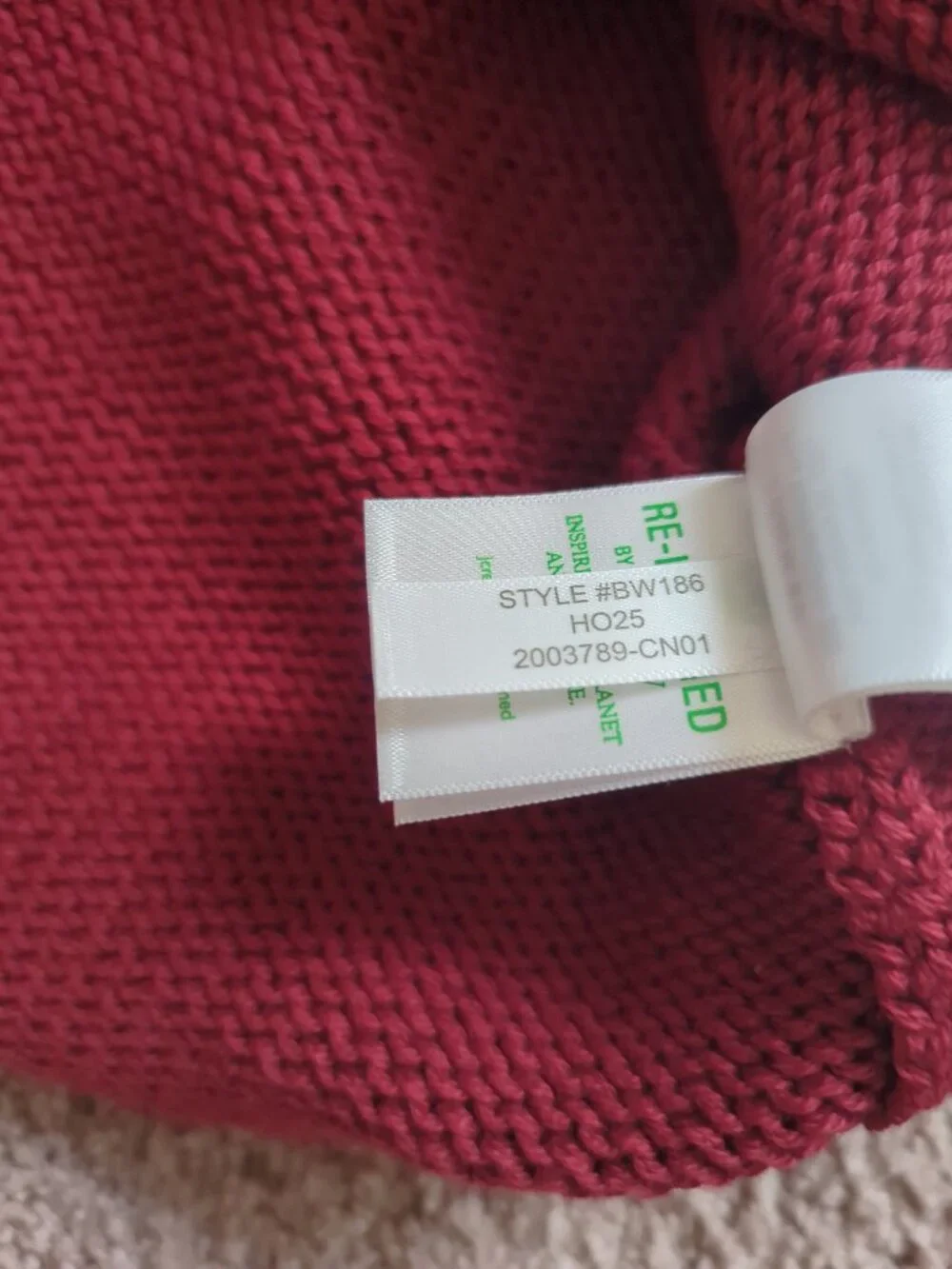 J. Crew 1988 Rollneck Cotton Sweater XS Burgundy